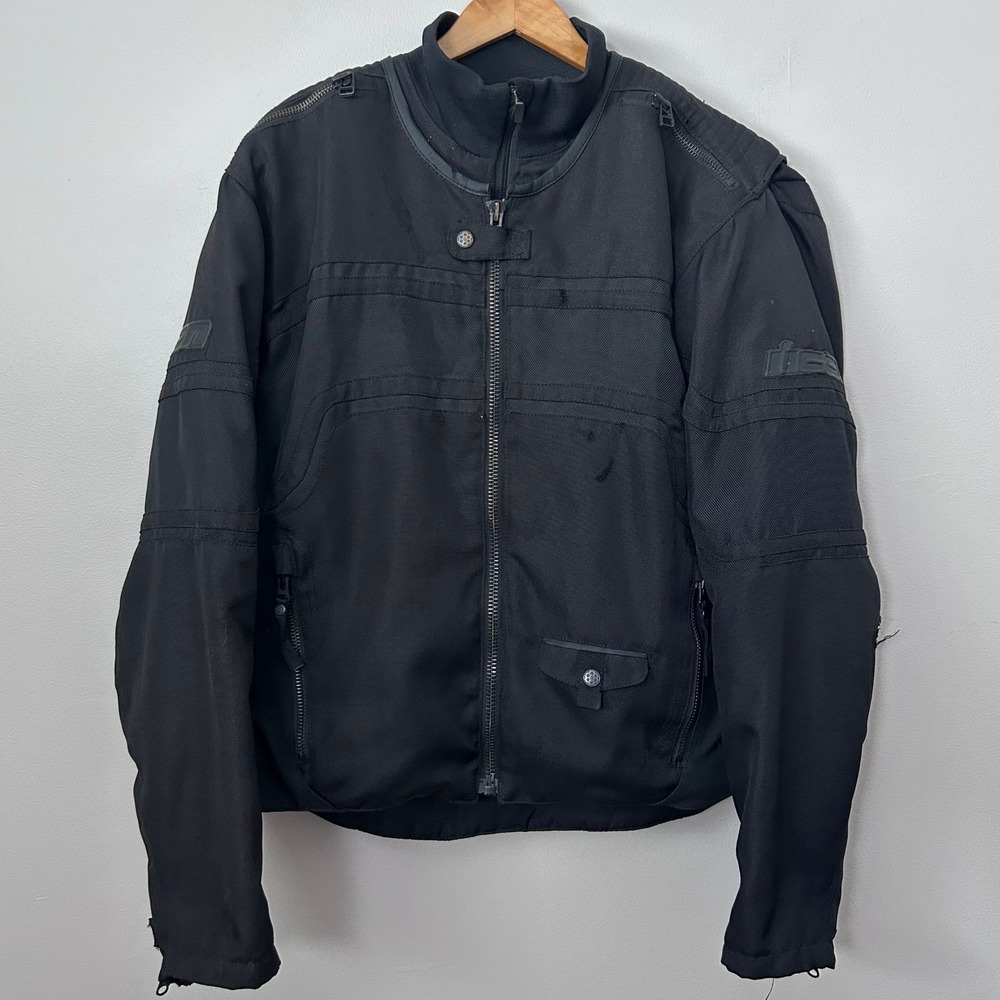 Icon Brawnson Sidewinder Jacket Mens XL Black Armored Motorcycle Riding Vented